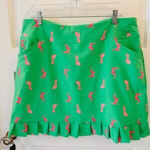 Lilly Pulitzer Monica Skort - Bright Green w/Hot Pink Alligator Print